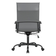 LeisureMod Harris High-Back Leather Office Chair in Black Iron in in Gray