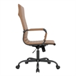 LeisureMod Harris High-Back Leather Office Chair in Black Iron in Light Brown