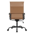 LeisureMod Harris High-Back Leather Office Chair in Black Iron in Light Brown