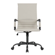 LeisureMod Harris High-Back Leather Office Chair in Black Iron in in Teal
