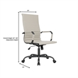 LeisureMod Harris High-Back Leather Office Chair in Black Iron in in Teal