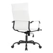 LeisureMod Harris High-Back Leather Office Chair in Black Iron in in White