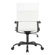 LeisureMod Harris High-Back Leather Office Chair in Black Iron in in White