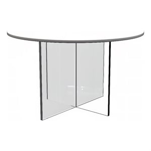LeisureMod Valore 28&quot Side Table with MDF Round Top and Acrylic Base in White