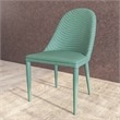 LeisureMod Seville Dining Chair with Leather Seat and Iron Legs in Green