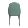 LeisureMod Seville Dining Chair with Leather Seat and Iron Legs in Green