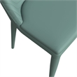 LeisureMod Seville Dining Chair with Leather Seat and Iron Legs in Green