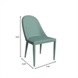 LeisureMod Seville Dining Chair with Leather Seat and Iron Legs in Green
