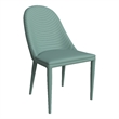 LeisureMod Seville Dining Chair with Leather Seat and Iron Legs in Green