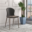 LeisureMod Mosaic Upholstered Fabric Dining Chair with Metal Legs in Charcoal