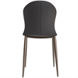 LeisureMod Mosaic Upholstered Fabric Dining Chair with Metal Legs in Charcoal