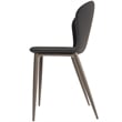 LeisureMod Mosaic Upholstered Fabric Dining Chair with Metal Legs in Charcoal