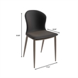 LeisureMod Mosaic Upholstered Fabric Dining Chair with Metal Legs in Charcoal