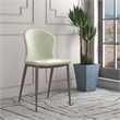 LeisureMod Mosaic Upholstered Fabric Dining Chair with Metal Legs in Light Grey