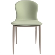 LeisureMod Mosaic Upholstered Fabric Dining Chair with Metal Legs in Light Grey