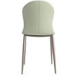 LeisureMod Mosaic Upholstered Fabric Dining Chair with Metal Legs in Light Grey