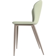 LeisureMod Mosaic Upholstered Fabric Dining Chair with Metal Legs in Light Grey