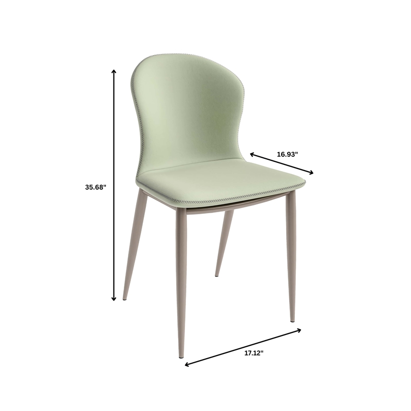 LeisureMod Mosaic Upholstered Fabric Dining Chair with Metal Legs in Light Grey