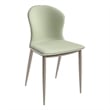LeisureMod Mosaic Upholstered Fabric Dining Chair with Metal Legs in Light Grey