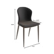 LeisureMod Mosaic Upholstered Fabric Dining Chair with Metal Legs in Olive Green
