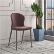 LeisureMod Mosaic Upholstered Fabric Dining Chair with Metal Legs in Plum Purple