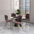 LeisureMod Mosaic Upholstered Fabric Dining Chair with Metal Legs in Plum Purple