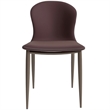 LeisureMod Mosaic Upholstered Fabric Dining Chair with Metal Legs in Plum Purple