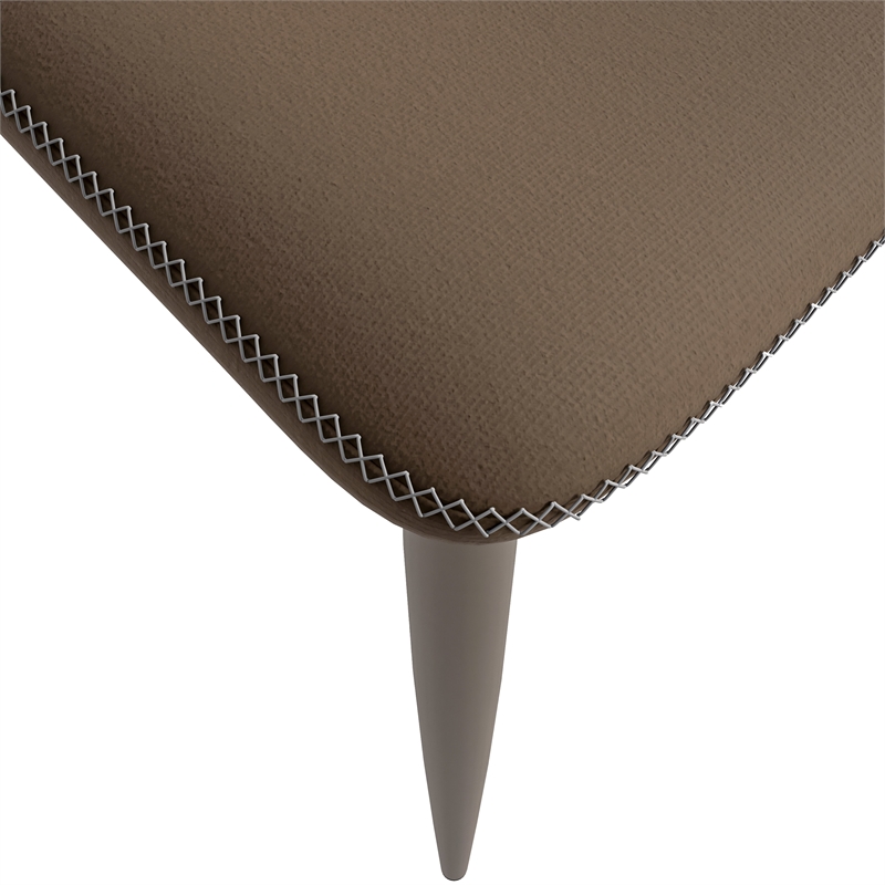 LeisureMod Mosaic Upholstered Fabric Dining Chair with Metal Legs in Plum Purple