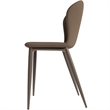 LeisureMod Mosaic Upholstered Fabric Dining Chair with Metal Legs in Plum Purple