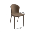 LeisureMod Mosaic Upholstered Fabric Dining Chair with Metal Legs in Plum Purple