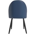 LeisureMod Paradiso Dining Chair with PU Leather Seat in Blue and White