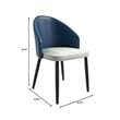 LeisureMod Paradiso Dining Chair with PU Leather Seat in Blue and White