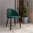 LeisureMod Paradiso Dining Chair with PU Leather Seat in Green