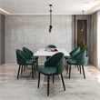 LeisureMod Paradiso Dining Chair with PU Leather Seat in Green