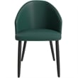 LeisureMod Paradiso Dining Chair with PU Leather Seat in Green