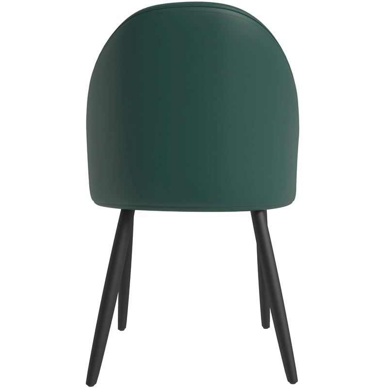 LeisureMod Paradiso Dining Chair with PU Leather Seat in Green