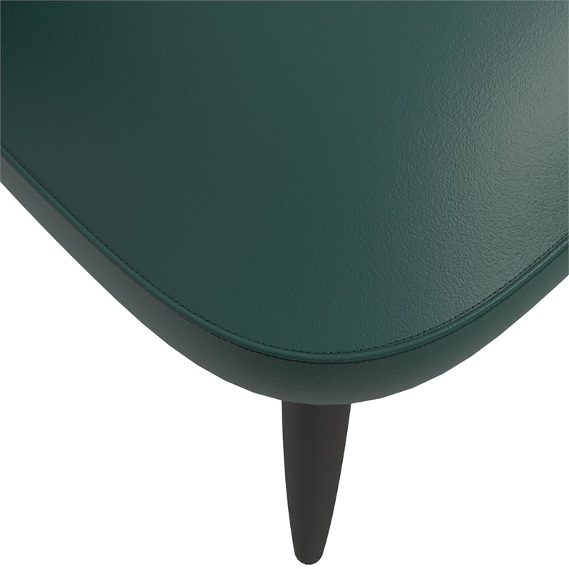 LeisureMod Paradiso Dining Chair with PU Leather Seat in Green