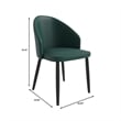 LeisureMod Paradiso Dining Chair with PU Leather Seat in Green