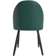 LeisureMod Paradiso Dining Chair with Boucle Fabric Seat in Green and Light Gray