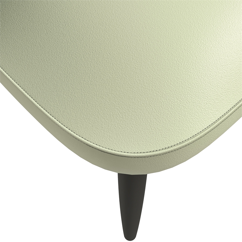 LeisureMod Paradiso Dining Chair with Boucle Fabric Seat in Green and Light Gray