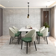 LeisureMod Paradiso Dining Chair with Fabric Seat in Taupe and Green
