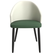 LeisureMod Paradiso Dining Chair with Fabric Seat in Taupe and Green