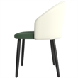 LeisureMod Paradiso Dining Chair with Fabric Seat in Taupe and Green