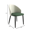 LeisureMod Paradiso Dining Chair with Fabric Seat in Taupe and Green