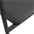LeisureMod Kora Dining Arm Chair in Faux Leather with Steel Legs in Black