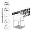 LeisureMod Kora Dining Arm Chair in Faux Leather with Steel Legs in White