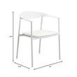 LeisureMod Kora Dining Arm Chair in Faux Leather with Steel Legs in White