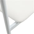 LeisureMod Kora Dining Arm Chair in Faux Leather with Steel Legs in White