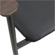 LeisureMod Kora Dining Arm Chair in Faux Leather with Steel Legs in Brown/Black