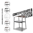 LeisureMod Kora Dining Arm Chair in Faux Leather with Steel Legs in Charcoal